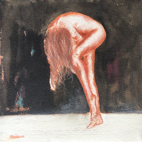 Modern painting by Th. Kanakis oil on canvas used 22x22 2012