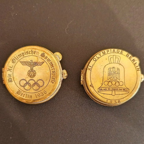 Vintage compass cases from 1936 Olympic Games used, set of 2