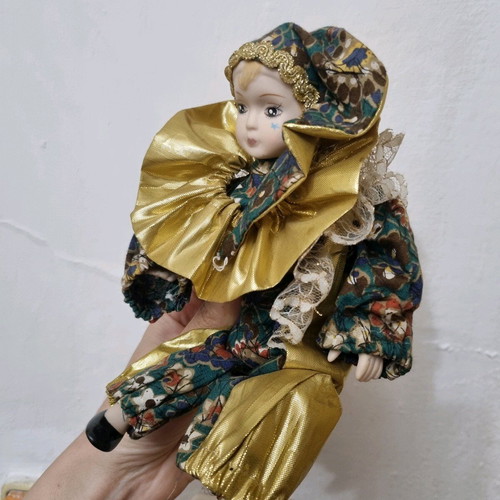 Porcelain Harlequin doll like new