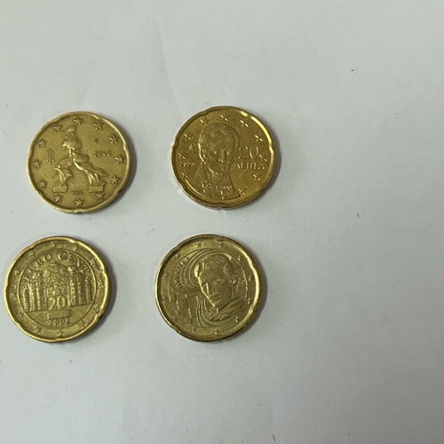Package of 4 Collectible 0.20 Euro Cent Coins Price 3 Euros