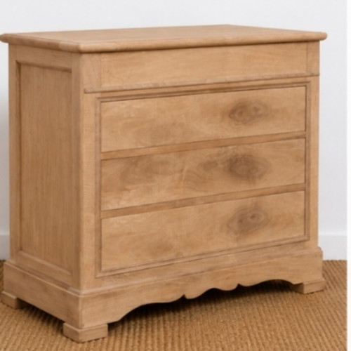 Vintage wooden dresser with 3 drawers, solid wood, new