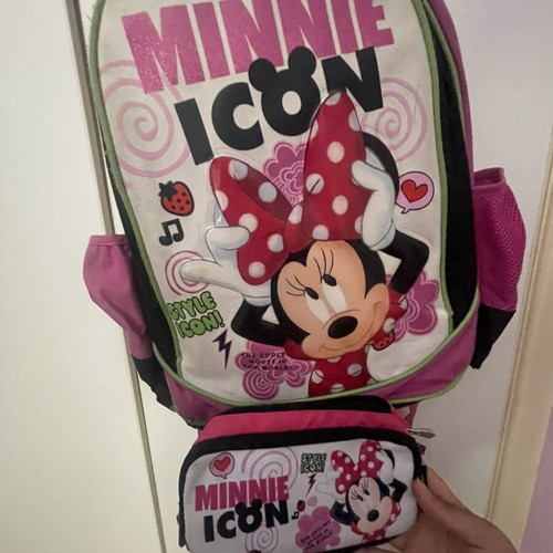 GIM School Backpack with Pencil Case used, Minnie Icon design