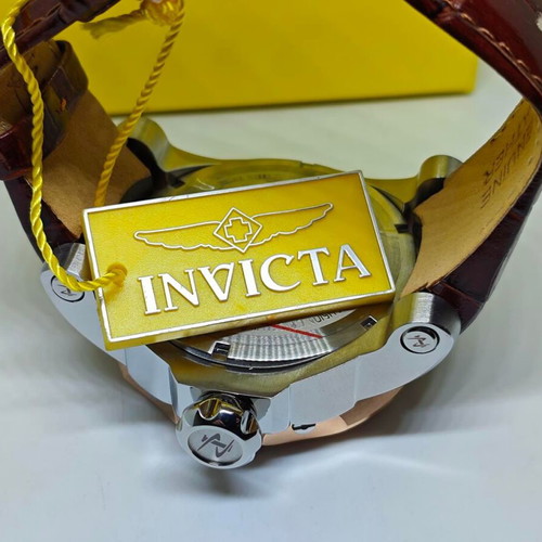 Invicta Reserve Automatic Skeleton 53.7mm rose gold with leather strap new