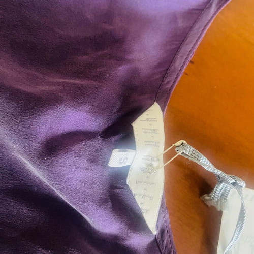 Lynn Adler silk dress new, size S, purple with bead embroidery