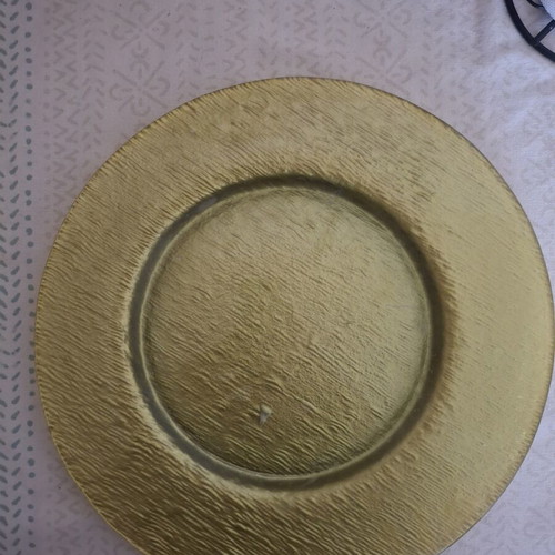 Decorative platter used, unique olive green color