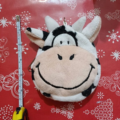 Plush cow coin purse used