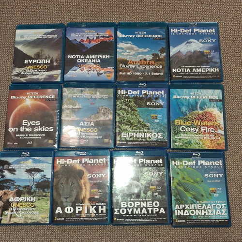 Blu-ray documentary collection used, pack of 12 with Greek subtitles