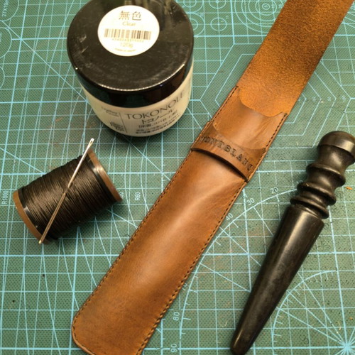 Leather handmade pen and pencil case made to order