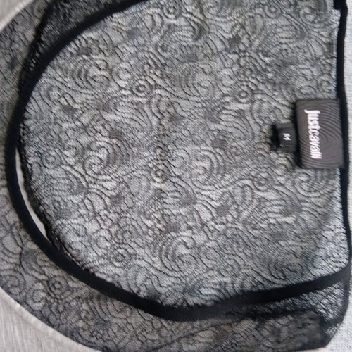 Just Cavalli blouse like new with lace, grey and black, size M