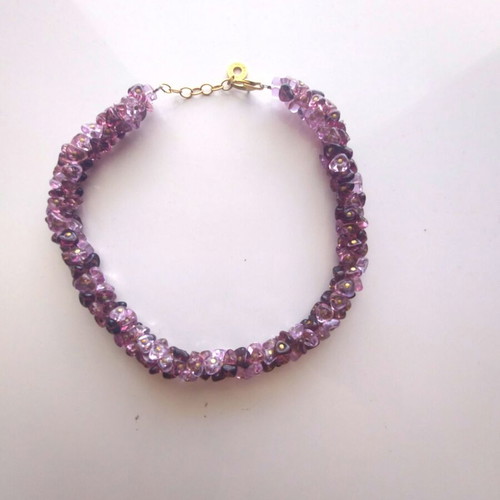 Antica Murrina short Murano glass necklace pink-purple like new