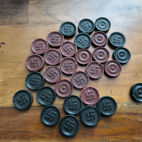 Bakelite game pieces used, set of 30, 1930-1940