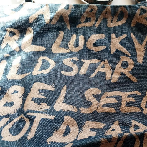 Denim shoulder bag Extreme like new with graffiti prints
