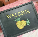 Διακοσμητική πινακίδα Welcome με ανανά, ρουστίκ στυλ