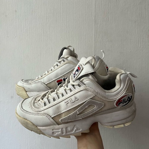 Fila sneakers used with reusable stickers, size 40, white