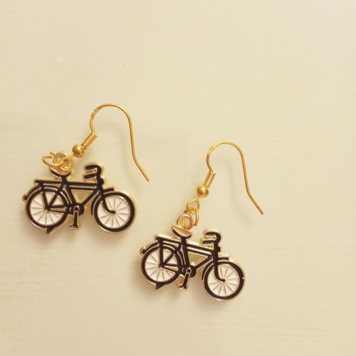 Earrings with silver gold-plated clasp new