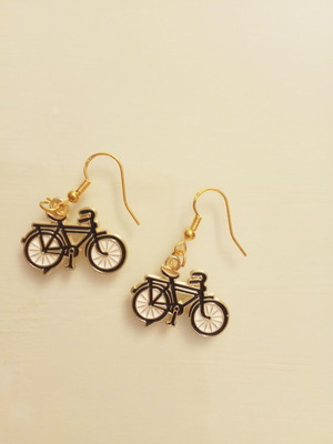Earrings with silver gold-plated clasp new