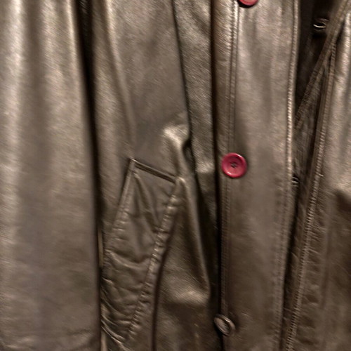 Lapel men's leather jacket size L like new, black