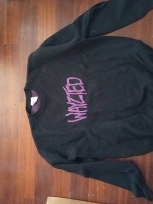 Pullover new, black with purple, size M