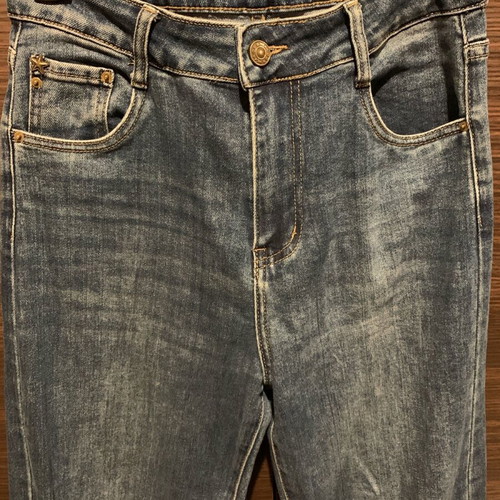 Elastic denim pants like new, size M 38 10, blue
