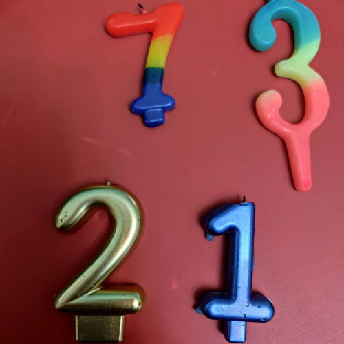 Set of 4 birthday candles used