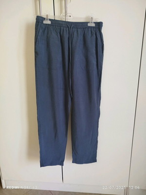 Zara gray wide-leg pants size S new modal fabric