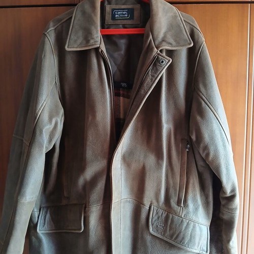 Leather jacket Camel XL brown new