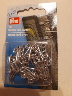 Prym No 9 silver hooks new, stainless steel