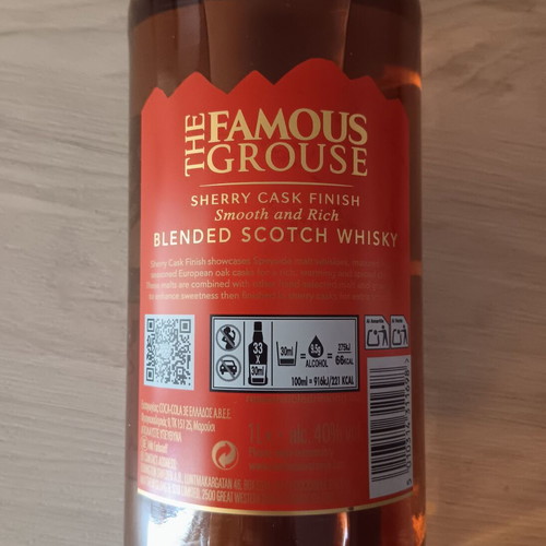 Famous Grouse Sherry Cask Malt whisky 1 litre new, sealed