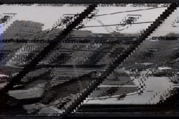 C138 ΘΕΣΣΑΛΟΝΙΚΗ 1959 Βαρδάρη (πλατ.Μεταξά) με κυκλική διέλευση και καταστήματα - καρτποσταλ - φώτο