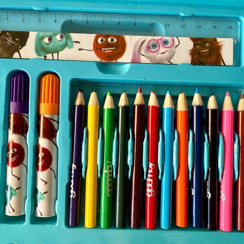 Markers + watercolors + glitter gel pens + painting set