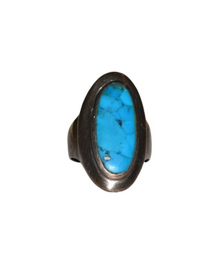 Silver ring 925 with turquoise stone used