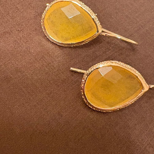 Anna Maria Mazaraki women's gold-plated 24K earrings like new, yellow
