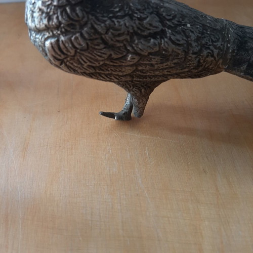 Traditional metal peacocks used, vintage 1950s-60s set