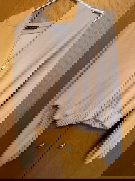 Zara crop φούτερ ζακέτα