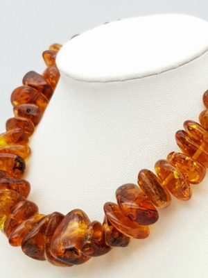 Baltic Amber Necklace new, 100% original amber with silver clasp