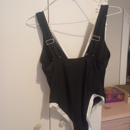 One-piece black and white swimsuit new in packaging, size S