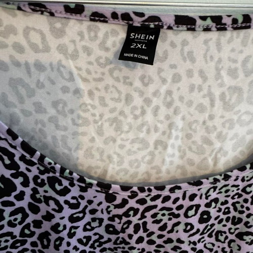 Leopard print set with opening, black and purple