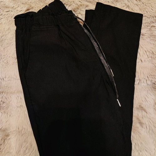 Women's black pants with drawstring and elastic waist like new, size XL