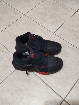 Nike Lebron Witness 8 basketball shoes, black and red, size 45