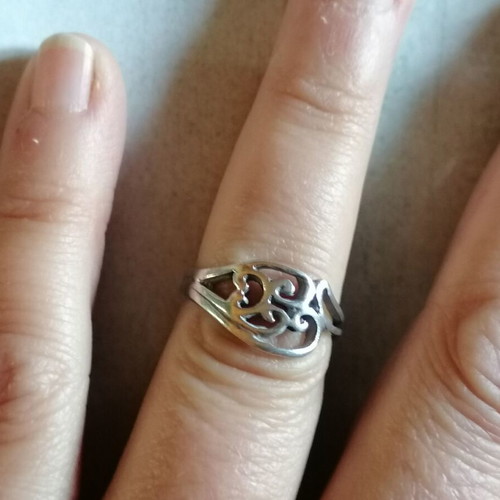 Silver 925 ring vintage spiral openwork new no 54 (US 6.75)