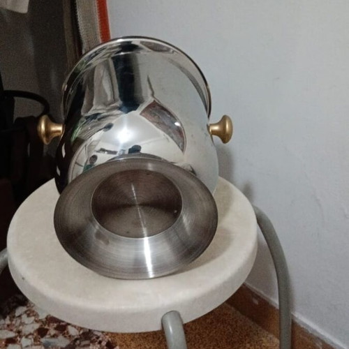 Stainless steel champagne bucket used