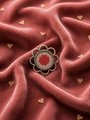 Silver adjustable handmade ring with flowers small