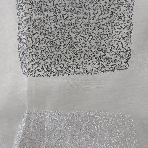 Large transparent gray scarf with square patterns new