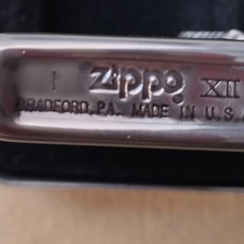 Zippo Slim Midnight Chrome Harley-Davidson Wing lighter mint condition