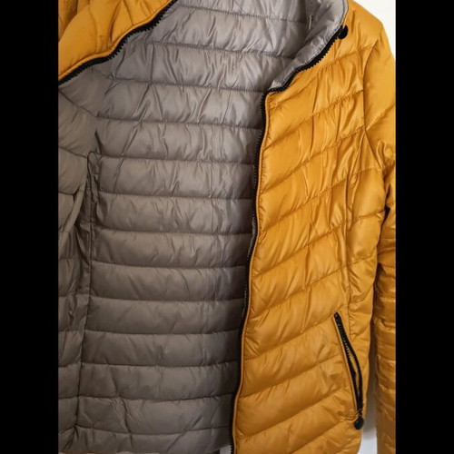 Reversible jacket used yellow and gray with hood size S