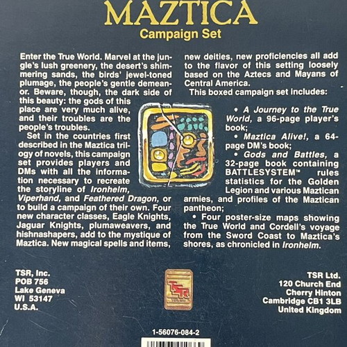 Forgotten Realms Maztica Campaign Set TSR 1056 used, complete AD&D 2nd Edition