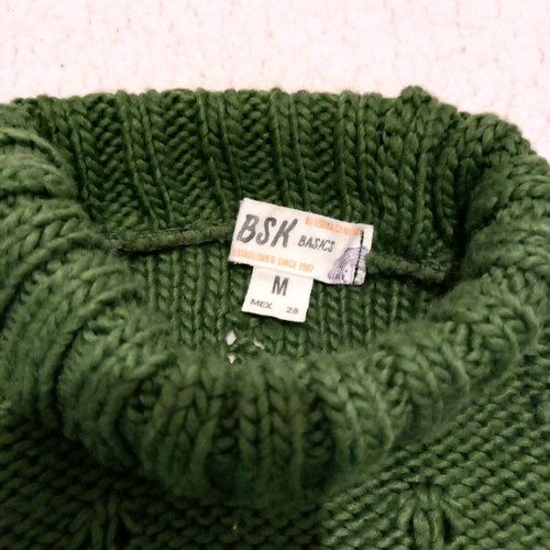 Berska knitted crop top size M green