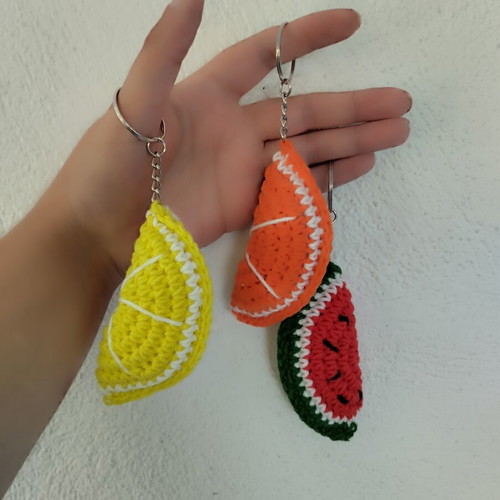Handmade Crochet Fruit Keychain new
