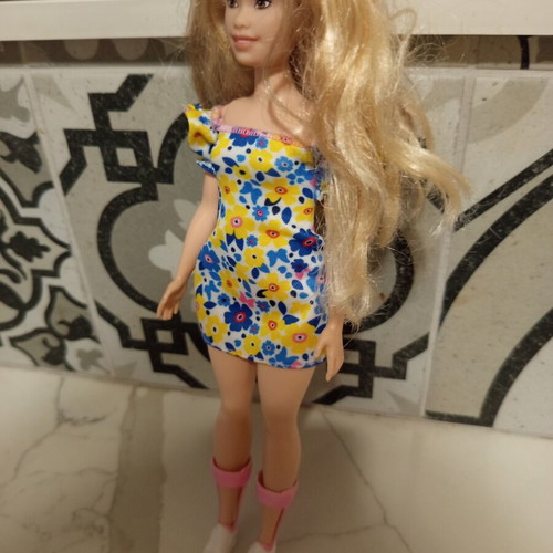 Barbie Fashionistas Doll #208 with Down Syndrome used, missing necklace