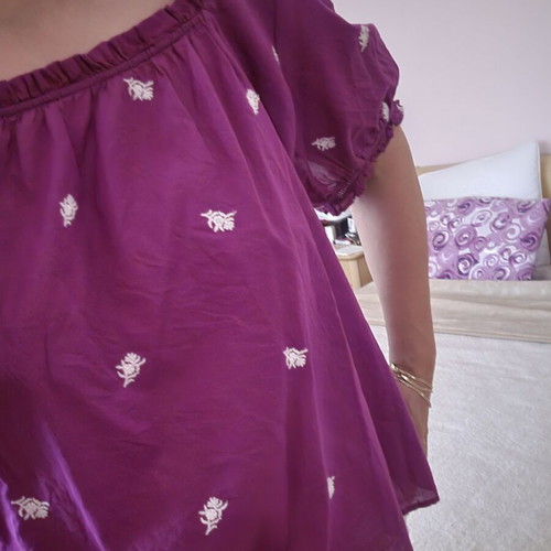 Cotton embroidered top Marks & Spencer like new, size XXL, purple